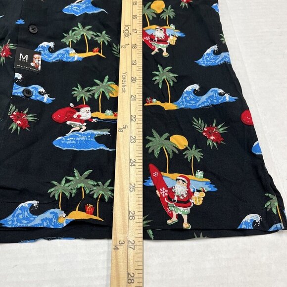 Denim & Flower Ricky Singh Camp Shirt Mens M Hawaiin Surfing Santa Tropical - Picture 9 of 10